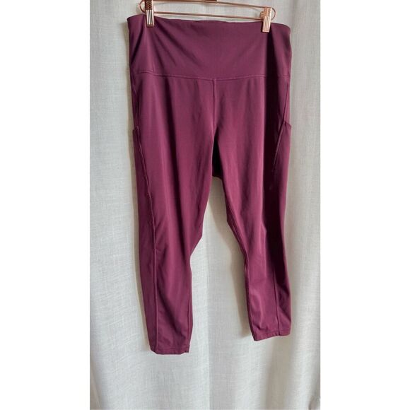 Athleta Ultimate Stash Pocket 7/8 Tights Leggings Deep Burgundy 1X High Rise - Picture 11 of 14